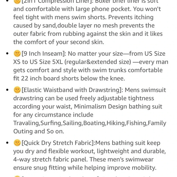 BRISIRA Mens Swim Trunks Board Shorts with Compression Liner Swimsuit - Picture 11 of 13